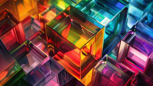 prismatic geometric patterns geometric patterns visualized with prismatic colors creating a dynamic and colorful abstract scene