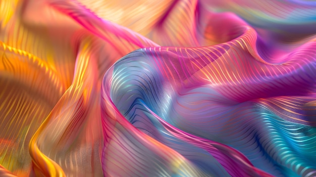 Prismatic Silk Symphony A Stunning Backdrop of Colorful Waves