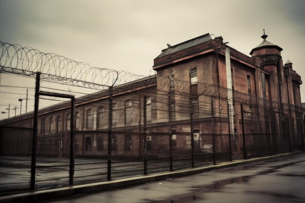 Prison Compound Foreboding Exterior Scene