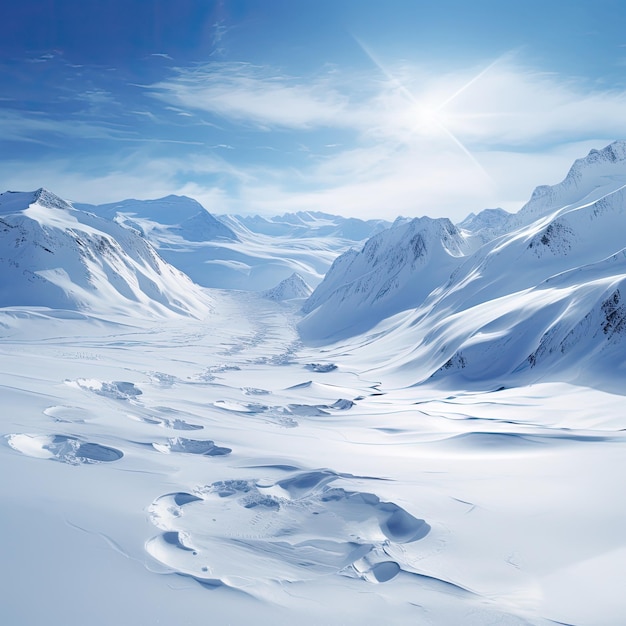 Pristine Alpine Snowfield