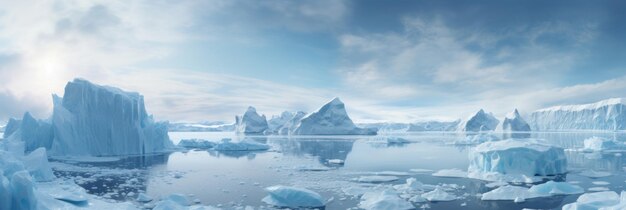 極地の気候の美しさと脆弱性を反映する高層な氷の形成を持つ純な北極の景色 AI Generative