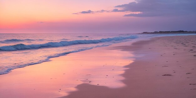 A pristine beach at sunrise