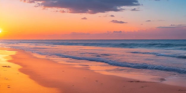 A pristine beach at sunrise