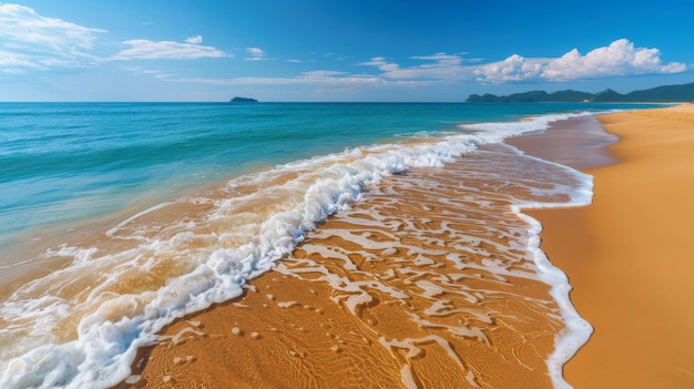 黄金色の砂と澄んだ青い水の原始的なビーチは沿岸生態系と海洋生物の保存の重要性を示しています