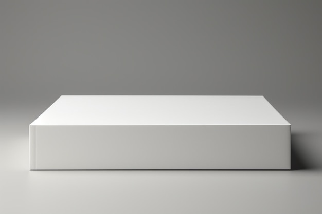 Pristine blank white box packaging mockup with sharp edges created with generative ai