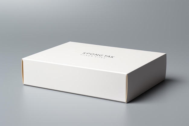 Pristine Blank White Box Packaging Mockup with Sharp Edges Created with Generative AI