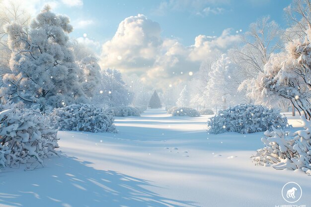Foto una pura coperta di neve fresca che copre il grou