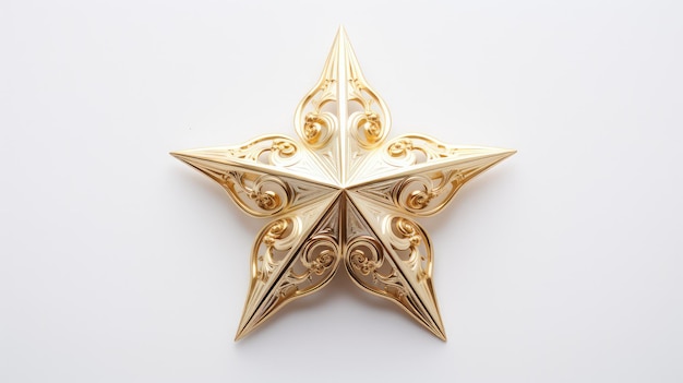Pristine gold star white background