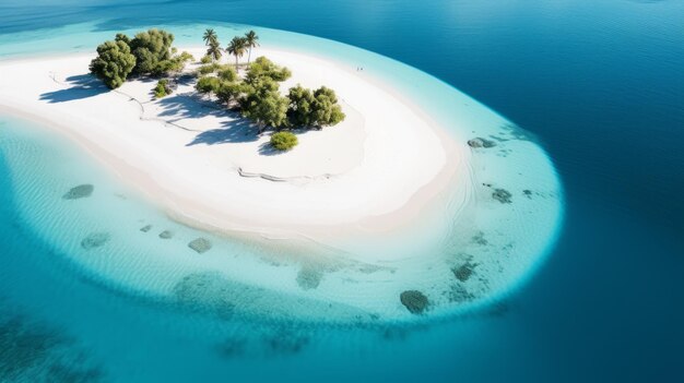 Pristine island aerial view