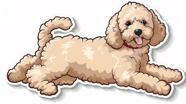 Pristine Poodle Cartoon Sticker