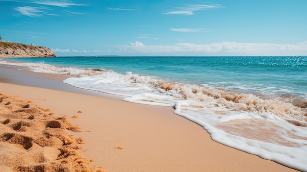 사진 부드러운 파도 를 가진 순수 한 모래 해변
