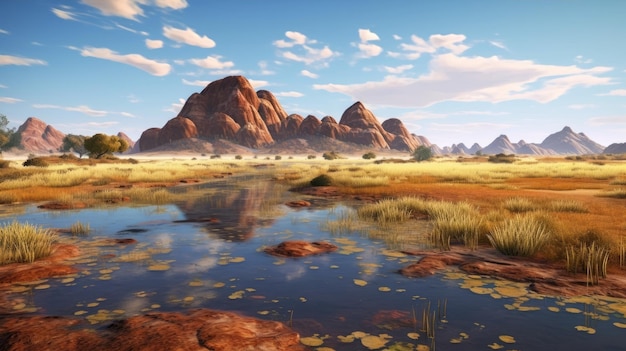 Pristine Wetland On A Beautiful Plateau Mesa In The Desert