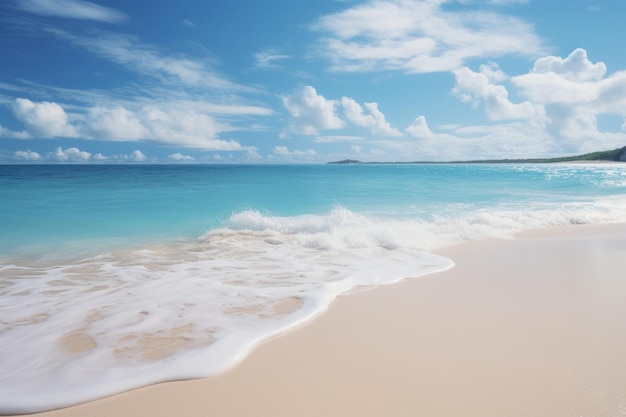 Pristine White Sandy Beach Generative AI