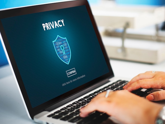 Concetto di protezione della sicurezza del segreto privato della privacy