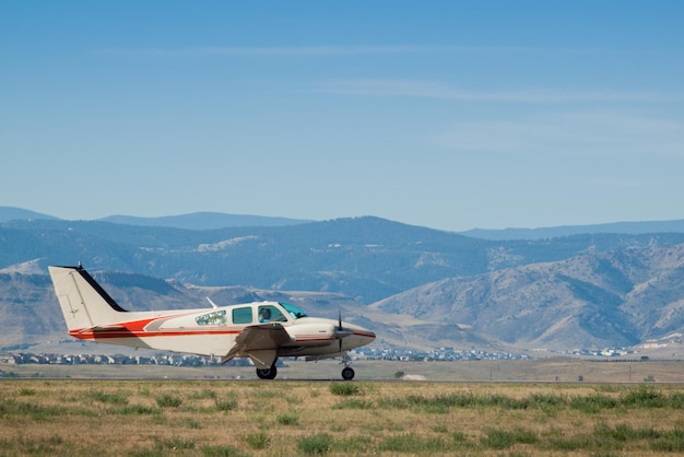 Private airplane at the Rocky Mountain Airshow in Broomfield, Colorado.