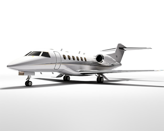 Photo private jet on white background