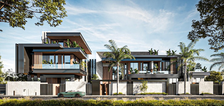 Photo private modern contemporary villa