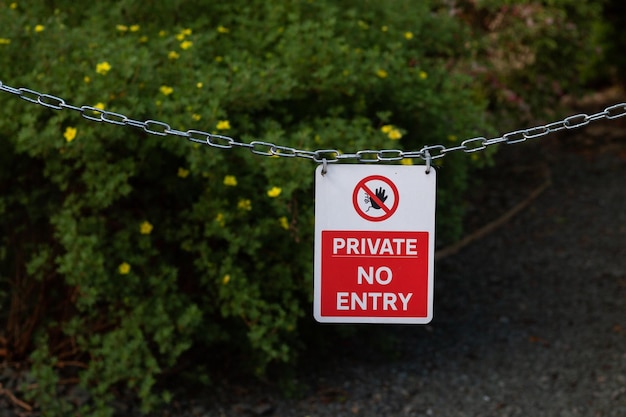 Privé geen toegangsbord in engeland