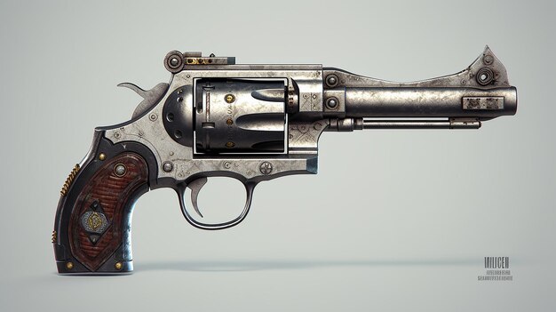 prized revolver weapon personal defense a closeup photo with plain background