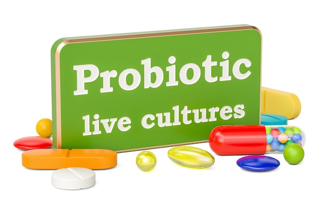 Probiotic concept 3D rendering