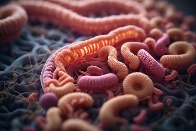 Foto probiotic realistic controlla il risultato del test sull'interfaccia virtuale e analizza i dati