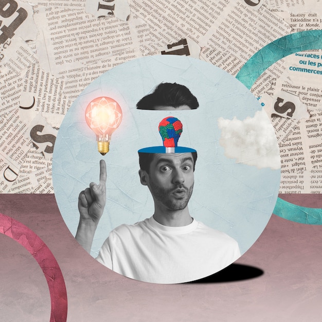 problem solving concept with man having idea