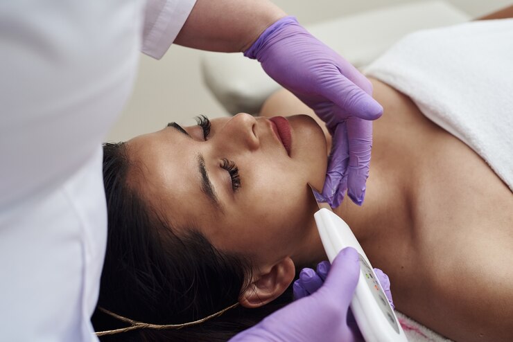 Procedure of ultrasonic cleaning of face