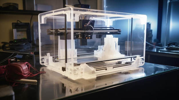 Proces van 3D-printprinter Moderne technologieën van toekomstige AI gegenereerd