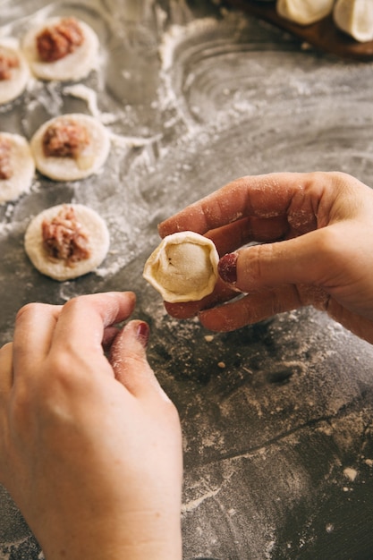 the process of cooking dumplings