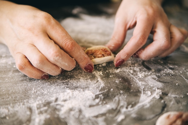 the process of cooking dumplings