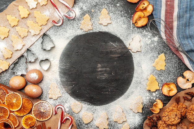 Process of cooking ginger bread cookies close up