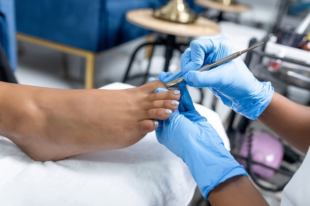 The process of creating a pedicure