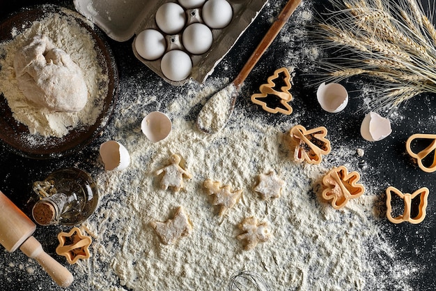 The process of making cookie top view