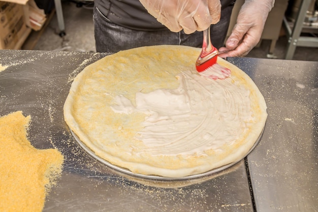 The process of making delicious italian pizza