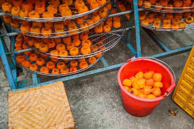 Process of Making Dried Persimmon during Windy Autumn