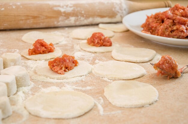 the process of making dumplings