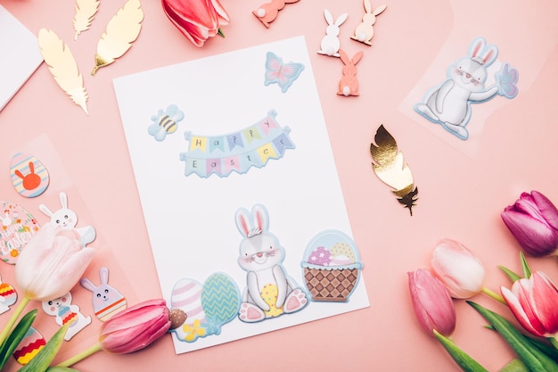 Process of making Easter Card with kids