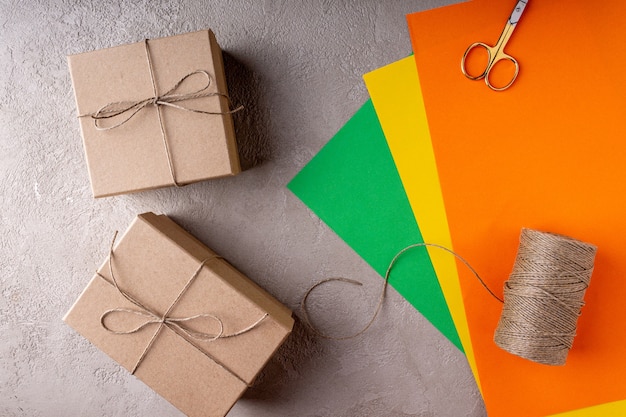 The process of making eco-friendly paper Christmas gifts