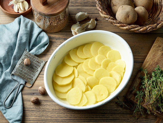 Process of making potato gratin