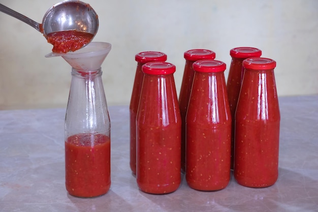 In process of making tomato juice preservation of tomato juice