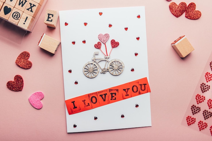 Photo process of making valentine's card