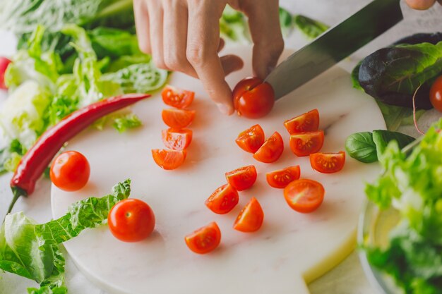 Process of making vegetarian salad