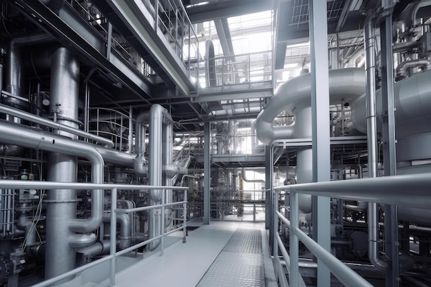 Process plant with sophisticated equipment and piping for the production of petrochemicals