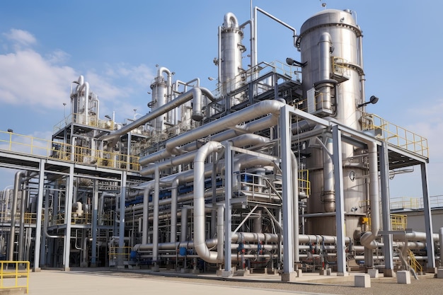 Process plant with sophisticated equipment and piping for the production of petrochemicals