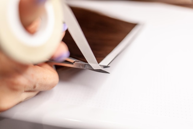 The process of preparing a hair ribbon for extension at home