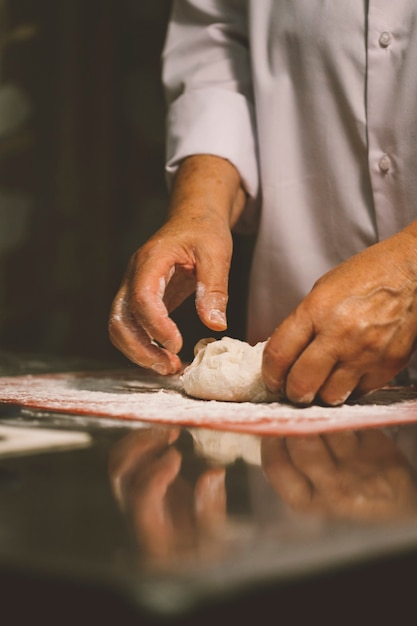 The process of working the dough