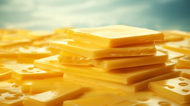 Processed cheese slices convenient dairy product