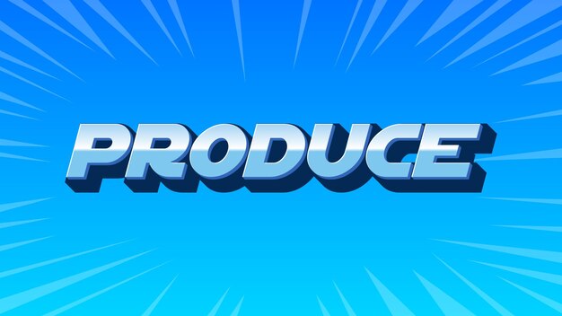 Produce 3D Blue Text