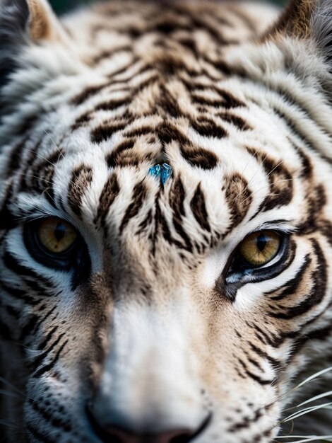 Фото Произвести невероятно подробную макрофотографию глаза белого тигра, захватывающую уникальный и инк