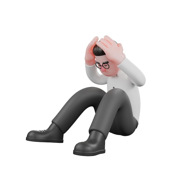 a producer sits both hands held head